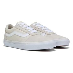 Nwt Vans Old Skool Lo Ward Canvas/Suede. Birch/White. White Leather Vans, Black High Top Vans, Suede Vans, Tiger Shoes, Checkered Shoes, Leather Vans, Disney Vans, Women Platform Sneakers, Checkered Vans