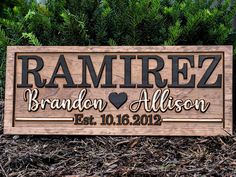 a wooden sign that says ramrez and brandon allison