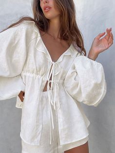 Two Piece Shorts, Loose Tie, Two Piece Shorts Set, Linen Design, Oversized Sweater Cardigan, Elastic Shorts, Two Piece Pants Set, Streetwear Summer, Cute Summer Outfits