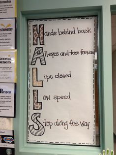 a bulletin board with words and pictures on it