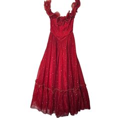 80s Red Dress, Dazzling Dresses, 80s Prom, Dazzling Dress, Preppy Stuff, Floor Length Skirt, 80s Dress, Retro Color, Dress Clothes For Women