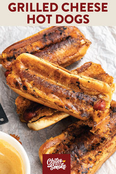 grilled cheese hot dogs with mustard and ketchup