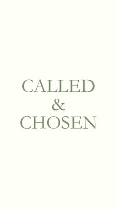 the words called and chosen are shown in green on a white background with an image of a