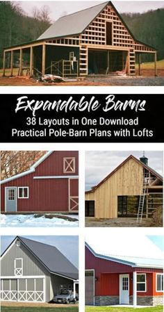 an image of barn plans with pictures and instructions