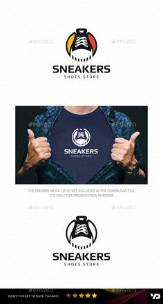 the logo for sneakers shoes store is shown in three different colors and font options