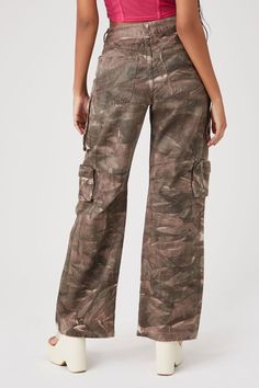 Twill Pants, Back Patch, Waist Belt, Cargo Pants, Forever 21, Tie Dye, Wide Leg, Dye, Pants