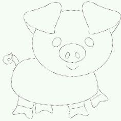 the little pig is drawn with dotted lines