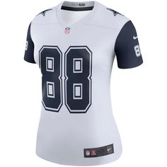 a women's nike football jersey with the number 80 on it in navy and white