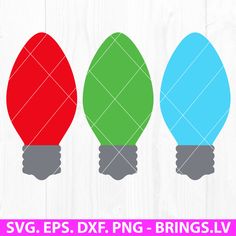 three christmas lights svg files for cricut, epsp and png