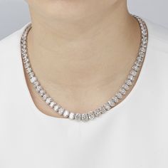 DIAMOND NECKLACE | Christie's Oval Cut Diamond, Diamond Necklace, Diamond Cuts, Platinum