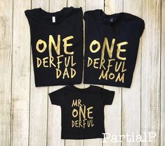 Match your little Mr. ONEderful at your baby boy's first birthday. Pictured: gold font on a black t-shirt. Shirt and font colors can always be changed to match your baby's shirt, just message me! **Listing is for one adult shirt only, please see this listing for the matching Mr. ONEderful shirt: https://www.etsy.com/listing/514439272/mr-onederful-first-birthday-shirt-smash?ref=shop_home_active_3 Choose between a Bella & Canvas standard unisex tee and a women's cut Anvil t-shirt. Women's cut Mr Onederful Birthday Party Ideas, Birthday Message For Mom, Mr Onederful Birthday, Onederful Birthday, Mr Onederful, Boys First Birthday Party Ideas, Gold Font