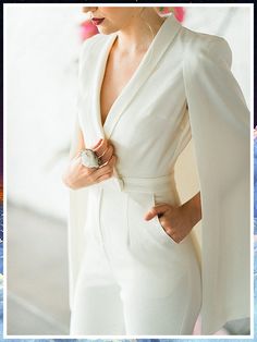 Wedding Jumpsuit The Bride - Who doesn't enjoy getting an awesome offer from leading brands. Click to see more NOW! Bridal Jumpsuit The Bride, Jumpsuit With Cape, Shower Dress For Bride, Bride Jumpsuit, Geode Ring, Shower Outfits, Bridal Shower Inspiration, Bridal Shower Outfit