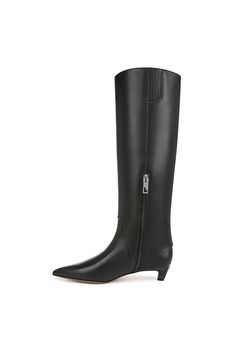 PRICES MAY VARY. Tall and versatile knee high kitten heel boot for women Leather responsibly sourced through Leather Working Group factories Fashion boot with fold-over with metallic ornament detail Pointed toe boot with 15.75 inch boot shaft height, 14.17 inch boot leg circumference. Note: Measurements based on size 6 boot. For each half size up from a 6, shaft height increases by .12 inch, circumference by .20 inch 1.4 inch sculpted low kitten heel for comfortable all day wear, walking and tra Heel Boots For Women, Boot For Women, Kitten Heel Boots, Heel Boot, Pointed Toe Boots, Women Leather, Franco Sarto, Kitten Heel, Leather Working