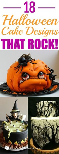 halloween cake designs that rock with text overlay