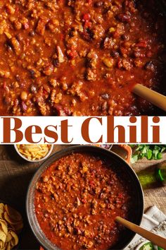 the best chili recipe is ready to be eaten and put in the oven for dinner