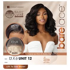 Sensationnel Bare Luxe Glueless 13x6 Lace Front Wig - 13X6 UNIT 12 COLOR SHOWN: 1BMATERIAL: Synthetic HairTYPE: Lace Front WigSTYLE: WavyLENGTH: 18"HEAT SAFE: YesBLEACH/DYE/PERM: DESCRIPTION: Bare Lace 13x6 Unit 8 Long, Loose, Roller-set curls Non-lift Melt Bare Luxe Lace„¢ Extra Transparent Bare Luxe Lace„¢ Clean, pre-plucked hairline with baby hairs True Glueless wig Deeper and Wider Y-shaped parting. Dissipates light for a non-reflective matte finish Stronger reinforced tear-resistant lace ma Set Curls, Clip In Weave, Grey Hair Pieces, Crochet Braids Twist, Senegalese Twist Braids, Mens Wigs, Remy Hair Wigs, Remy Hair Weave, Hair Lotion