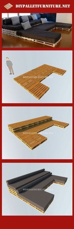 three different types of wooden flooring in various stages