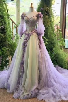 Wisteria inspired gown Fairy Dresses, Princess Gown, Prom Dress Inspiration, Trendy Outfit