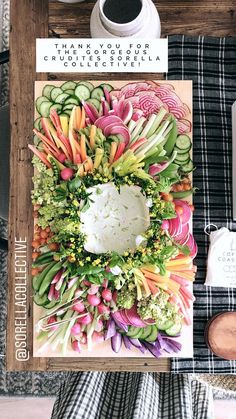 there is a card with vegetables on it