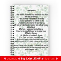 a spiral notebook with the text tax statement printed on it, and an image of green leaves