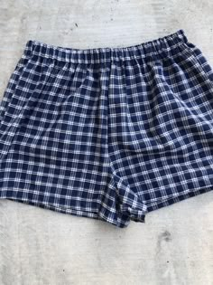 Blue Plaid Shorts. Great to wear for your next festival. Super cute summer shorts. Super cute and really comfy shorts. Made from cotton shirting with an elastic waist band. Great gift for a birthday, holiday or even a treat for yourself. All of my shorts are made to order so if you have a special request you can leave me a note with your order telling me your exact size specifications. If you don't see your size, if you need the shorts bigger or smaller just tell me and I can make it whatever si Summer High-waisted Cotton Athletic Shorts, Cotton Athletic Shorts With Elastic Waistband For Beachwear, Cotton Summer Athletic Shorts, Casual Relaxed Fit Short Boxer Briefs, Cotton Athletic Shorts For Beach With Short Legs, Beachwear Cotton Athletic Shorts With Elastic Waistband, Casual Relaxed Fit Short Length Boxer Briefs, Summer Casual Loungewear Boxer Briefs, Summer Casual Relaxed Fit Boxer Briefs