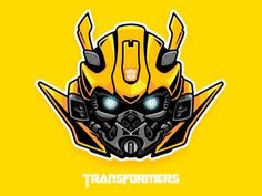 a yellow and black logo with the words,'transformers'in front of it