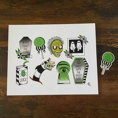 an image of halloween stickers on a piece of paper