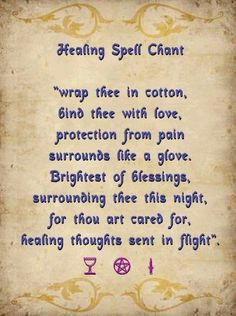 a poem written in purple ink on an old parchment paper with the words, reading spell chart