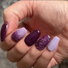 Purple Nails With Design Ideas, Fall Nail Designs Purple, Purple Nails Fall, Purple Autumn Nails, Fall Purple Nails, Crazy Nail Designs, Simple Fall Nails, Country Nails, Nail Candy