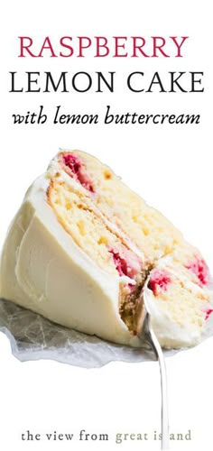 the cover of raspberry lemon cake with lemon buttercream