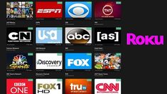 many different logos are displayed on the screen in this screenshote image from roku com