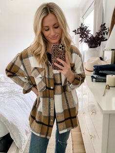 Kate Fashion, Oversized Plaid Shirts, Fashion Empire, Button Down Jacket, Plaid Shacket, Plus Swimwear, Matching Swimwear, Flannel Jacket, Jacket Outfit