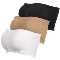 PRICES MAY VARY. COMFY & HEALTHY- The basic bandeau bra has removable soft pads to provide support and protect your breasts during walking, excise, yoga, cycling, or dancing, so there will be no need to worry about any embarrassing situation. It is also rather comfortable to wear during sleep or lounging around the house. Strapless and Removable-padded Design, Moisture Control, Breathable, Soft Blend, Premium Endurance. UNDER BUST SIZE (INCHES) - S: 27.5-31.5; M: 31.5-33.5; L: 33.5-35.5; XL: 35. Tube Top Bra, Tube Bra, Crop Tube Top, Strapless Bralette, Mastectomy Bra, Shoulder Dresses, Top Bra, Padded Bralette, Strapless Bandeau