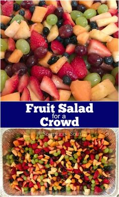 fruit salad for a crowd is shown here