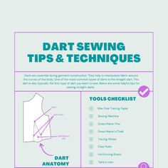 an info sheet with instructions on how to sew