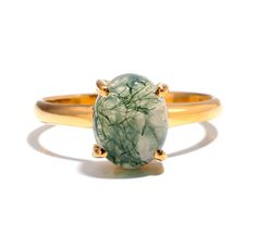 Moss Agate Jewelry, Gold Schmuck, 14k Gold Wedding Ring, Healing Crystal Ring, Green Stone Rings, Zierlicher Ring, Vintage Style Rings, Natural Gemstone Ring, Jewelry Dainty