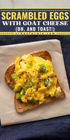 Here's a delicious back-to-school food idea! This soft Scrambled Eggs with Goat Cheese and scallions that you can add cheddar or parmesan. Save this recipe for an easy breakfast on the go! Soft Scrambled Eggs, Scrambled Eggs With Cheese, Mother's Day Brunch, Breakfast Casserole Easy, Egg Recipe