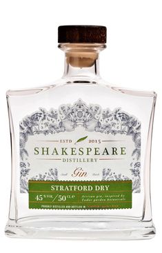 a bottle of shakespeare distillerry gin