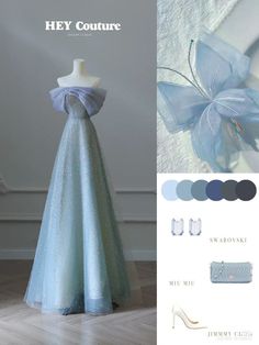 Fine Dining Dress, Soft Blue Dress, Classic Dresses, Gowns Dresses Elegant, Gaun Fashion, Fashion Top Outfits, Glamour Dress, Prom Dress Inspiration, Pretty Prom Dresses