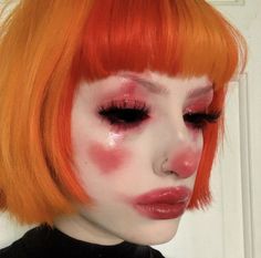 Eve Frsr, Cute Clown Makeup, Funky Makeup, Alt Makeup, Face Paint Makeup, Face Art Makeup, Makeup For, Halloween Makeup Inspiration, Swag Makeup