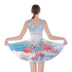 Size: XS Flamingo Feather, Xl Dress, Skater Dress, Dresses Xs, Flamingo, Cool Designs, Design