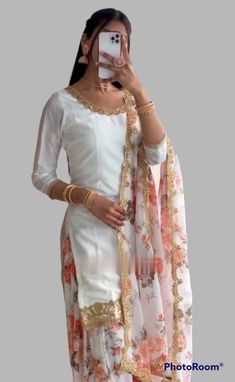 Dress With Dupatta, Punjabi Style, Georgette Material