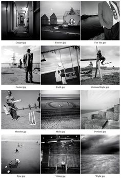 black and white photographs of people on the beach