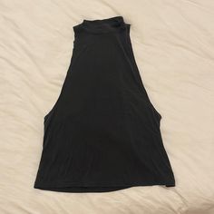 Nwt Silence + Noise Muscle Tee With Long Underarms In Black/Noir. You Would Likely Need To Wear A Cute Bra Or Bralette Underneath. Purchased From Urban Outfitters For $34. Last Pic Is An Attempt At A Side Angle Of The Shirt. Black Stretch High Neck Tank Top, Black High Neck Tank Top For Night Out, Fitted Black Tank Top T-shirt, Black High Neck Casual Tank Top, Casual High Neck Black Tank Top, Casual Black High Neck Tank Top, Black Stretch High Neck Crop Top, Black High Neck Cotton Top, Black Fitted Sleeveless T-shirt