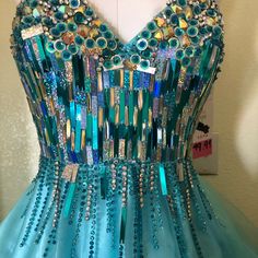 New With Tags Beautiful Dress For A Teenager Stunning Party Dresses, Gingerbread Dragon, Ocean Inspired Dress, Fiber Optic Dress, Bling Outfits, Candy Photoshoot, Bra Art, Glass Dress, Evening Dresses Uk