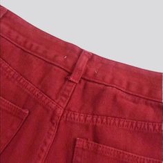 Step into the future of fashion with our 2023 Spring-Summer Collection! Our Unrefined Hem Red Straight Jeans. Y2K style. adds a vogue edge to your wardrobe. Featuring a high-waist. zipper & button closure. and stretchy fabric. this piece is as carefree as it is stylish. You'll be sure to turn heads with this must-have item!Distinctive Features: Y2K Style: A trendy take on a retro classic. these jeans are sure to make a statement. Luxe Color: The bright red hue is sure to make you stand out! Stra Straight Cotton Bottoms With Frayed Hem, Red Wide Leg Cotton Jeans, Red High Rise Jeans With Pockets, Red High Waist Cotton Jeans, Red High-rise Jeans For Spring, Red High Rise Jeans For Spring, High Rise Red Jeans For Spring, Red High Waist Jeans With Five Pockets, Red High Waist Casual Jeans