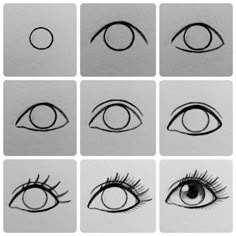 the steps to draw an eye