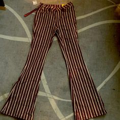 Rock & Roll Cowgirl High Rise Flare Striped Jean . W 26 L 36. Burgundy And White Flare Pants Platform Boots, 70s Pattern Pants, Brown Swirl Flare Pants, Bandana Flare Pants, Cheap Red Low-rise Bottoms, Graphic Flare Pants, Rodeo Queen Pants, Bell Bottom Jeans Roller Skating, Plad Bell Bottom Pants