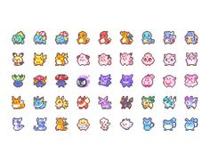 an image of some pixelated pokemon characters