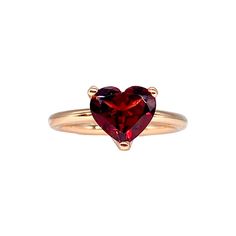 Garnet Heart Solitaire Ring Heart Solitaire Ring, Gold Band Engagement Rings, Jane Taylor, Garnet Heart, Special Place In My Heart, Band Engagement Ring, Garnet Rings, Red Garnet, Yellow Rose